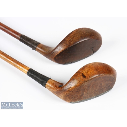 401 - Pair of The Robbie wooden socket neck mallet head putters with full aluminium face inserts and decor... 