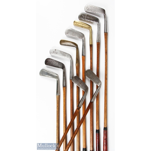427 - 10x Assorted putters to incl' G Million of Berritz bent neck blade, W Jeffrey wry neck, Forgan and S... 