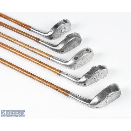 438 - 5x Assorted alloy mallet head putters to incl' R BB model by Standard Golf Co, Ray Model plus The Co... 