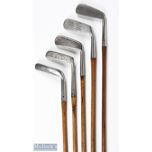 439 - 5x Assorted metal putters to incl' Sheffield steel products Ltd, Gem putter, L H Dennis bent neck mo... 