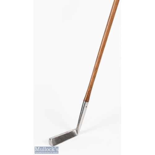 440 - Rivers - Zambra the scuffler shallow wide soled oval hosel approaching putter fitted with a full len... 