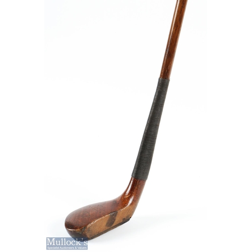 496 - R Forgan of St Andrews Crown model to the crown small compact late scared neck putter c1901 in brown... 