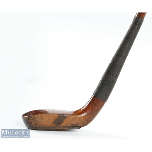 496 - R Forgan of St Andrews Crown model to the crown small compact late scared neck putter c1901 in brown... 