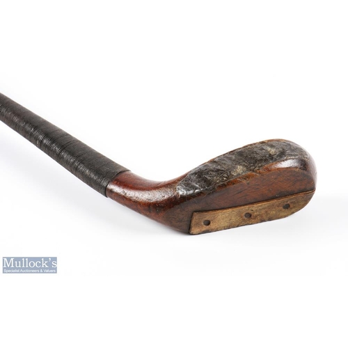 496 - R Forgan of St Andrews Crown model to the crown small compact late scared neck putter c1901 in brown... 