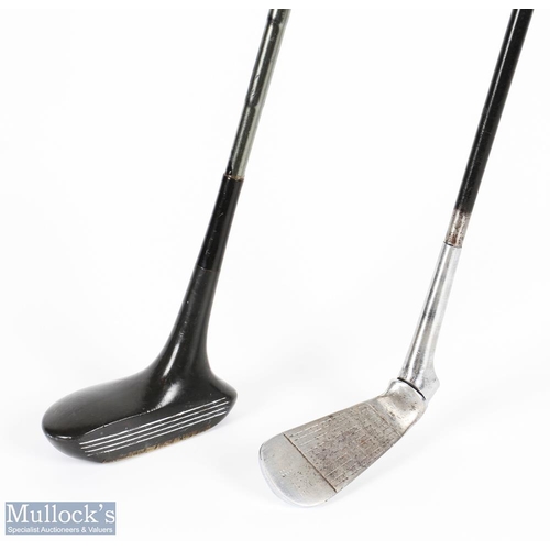 518 - R Forgan Black Magic centre balance putter with composite head, maker's details to brass sole plate,... 