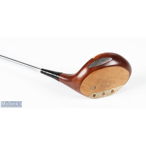 60 - Fine A H Scott (Elie and Earlsferry) light stained persimmon large head driver - stamped with the ma... 
