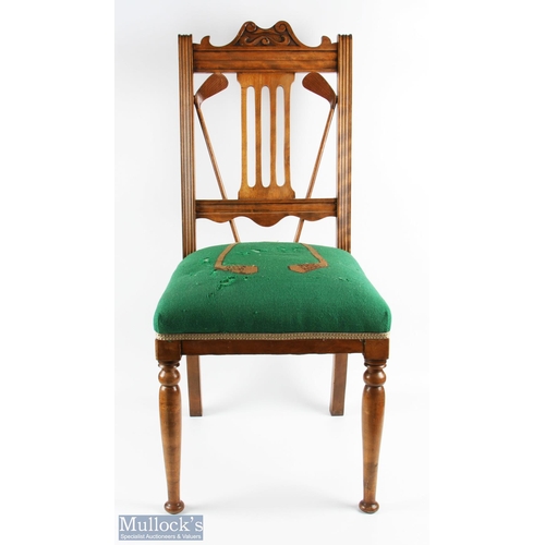 626 - Golf Themed Padded Chair with Embroidered Golf Clubs. This was once the property of Sarah Fabian Bad... 