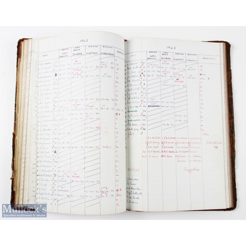 66 - North British & Mercantile Golf Club Handicap Book from 1926-1963 - in the original half leather and... 