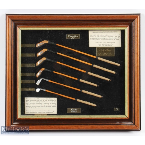 697 - Miniature Hickory Golf Clubs Hunter of Scotland the Open Championship Collection limited edition No.... 