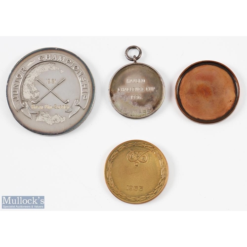 785 - 4x Golf Union Medals - featuring Staffordshire Union of Golf Clubs '1933' engraved to reverse, 3.2cm... 