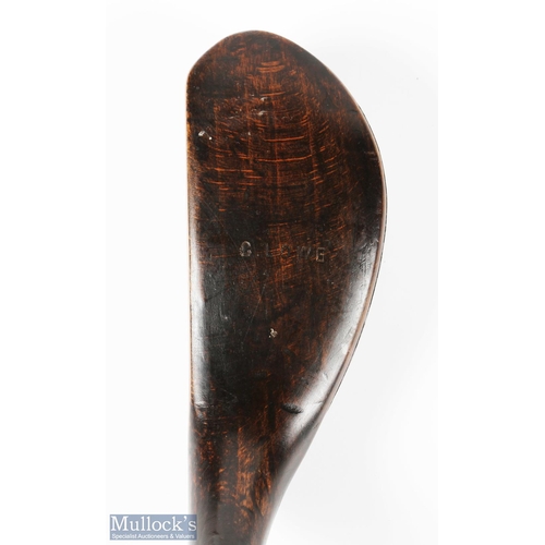 8 - G Lowe Royal Lytham and St Annes longnose dark stained beech wood play club c1888 - overall 43.5