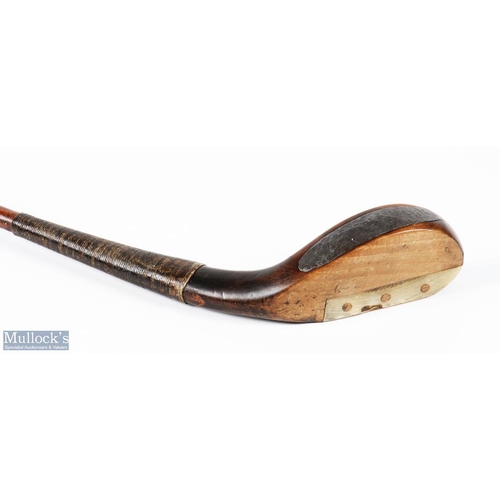 8 - G Lowe Royal Lytham and St Annes longnose dark stained beech wood play club c1888 - overall 43.5