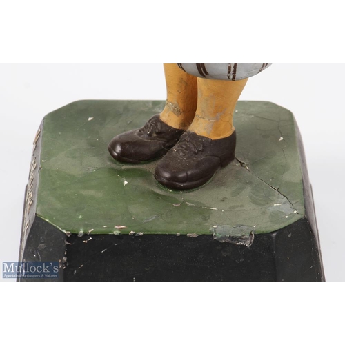 83 - Early and Original Penfold Man Papier Mache Golfing Figure - the early figure with gap between the l... 