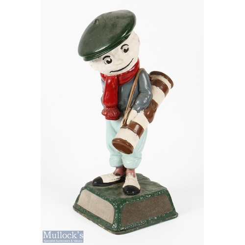 85 - Early Dunlop Caddie Papier Mache Golfing figure - with embossed Dunlop 6 to the rear of his head - d... 