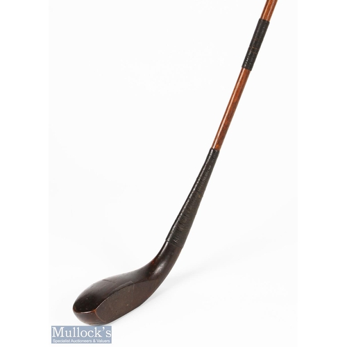 94 - Fine T Dunn dark stained beech wood longnose play club c1885 - the elegant high crown head has the o... 