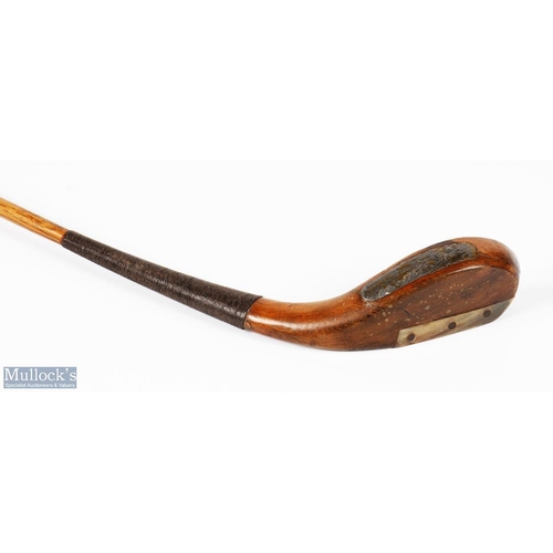 98 - F H Ayres late longnose light stained beech wood driver - with clear stamp mark to the crown and to ... 