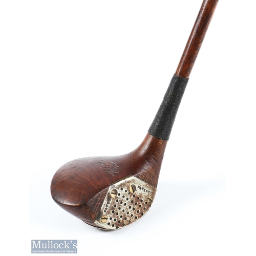 465 - The Silver Dint socket neck beechwood spoon with commercial silver integrated face insert and sole p... 