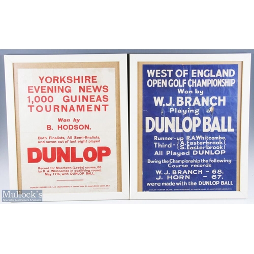 725 - Dunlop Golf Ball two sandwich board posters promoting winners of two important tournaments of the da... 