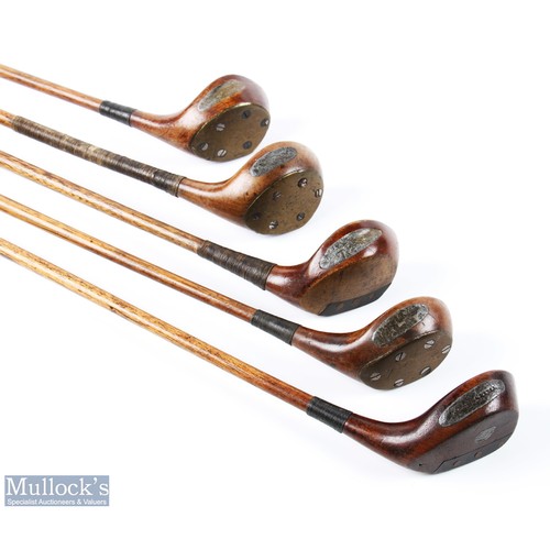 42 - 5x various Charles Gibson Westward Ho! Socket head woods - to incl 2x drivers both stamped with make... 