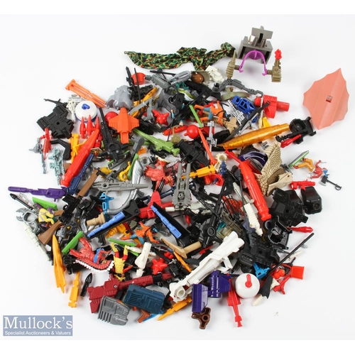 11 - c1980 Vintage Action Figure Weapons, Missiles, Accessories spare parts, A mixed bag in need of sorti... 