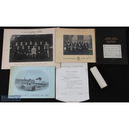 246 - 1926-1937 Taunton Somerset School Records, Collage Group photographs to include 1937 Huish's grammar... 