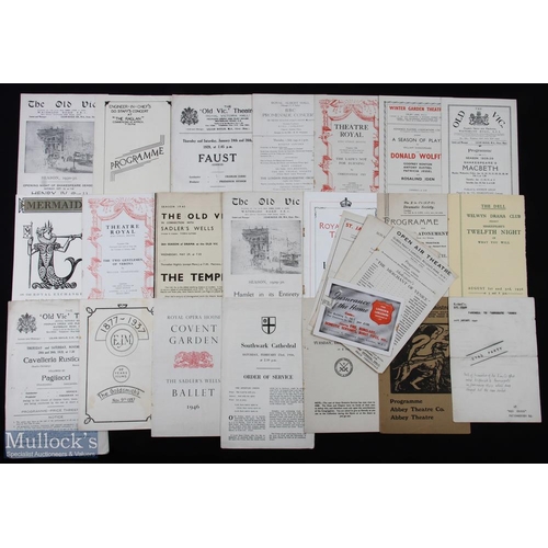 252 - Theatre programmes. Group of approx. 26 vintage theatre programmes 1930-1960, mainly The Old Vic, bu... 