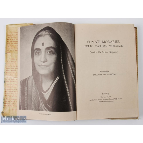 275 - India - Sumati Morarjee - Felicitation Volume. 1st edition 1970. A rare copy of the biography of one... 