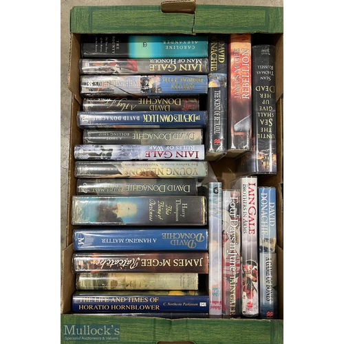 313 - Naval Book Selection - 5x cartons of novels on naval themes, includes titles by Richard Woodman, Dav... 