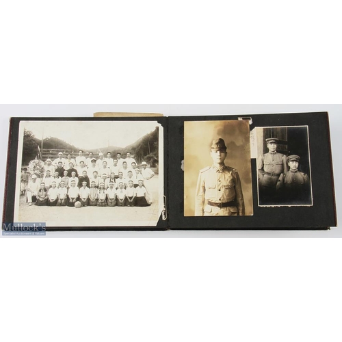 321 - WWII - A Japanese Soldier, small personal photo album kept by a Japanese soldier during WWII showing... 