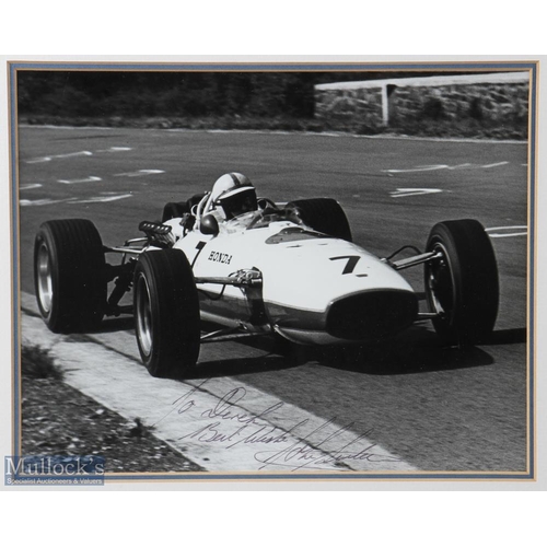 329a - Motor Racing Autographs - John Surtees Autographed Photograph inscribed 'To Derek, Best Wishes, John... 