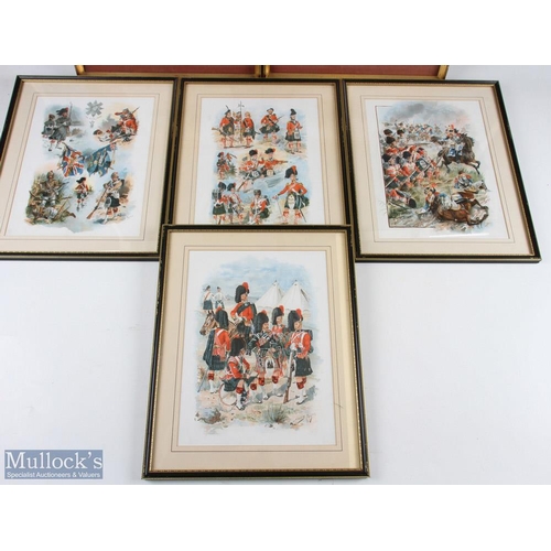 349 - British Military Prints to include 4x Scottish Regiment prints by Harry Payne, 2x R Simkin the Dorse... 