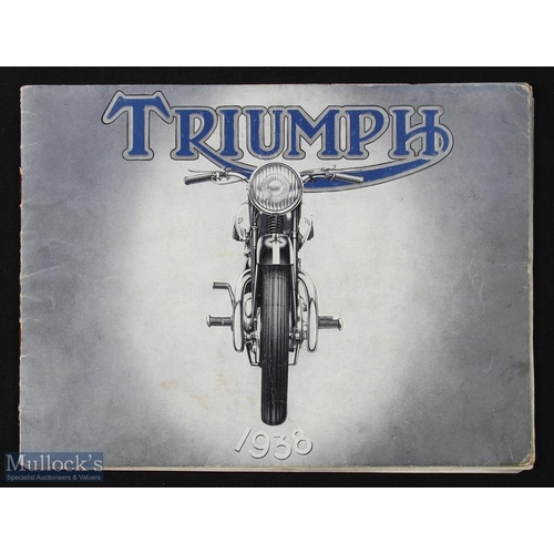 368 - Triumph sales brochure 1938 - 20 page catalogue illustrating with specifications and prices their ra... 