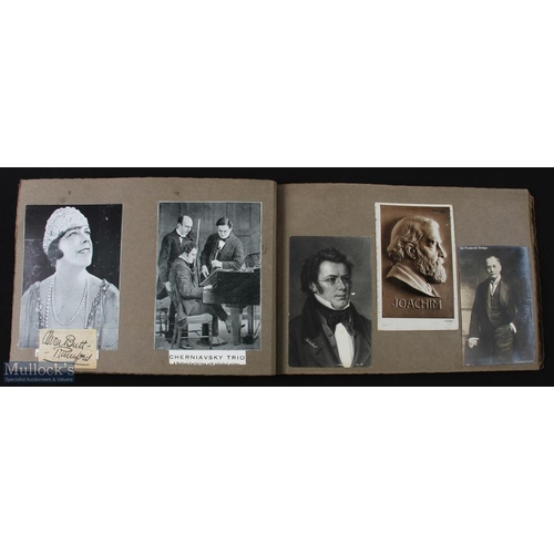 407 - Entertainment Autographs - Classical Musical Scrapbook of postcards - some Signed 12 double sided pa... 