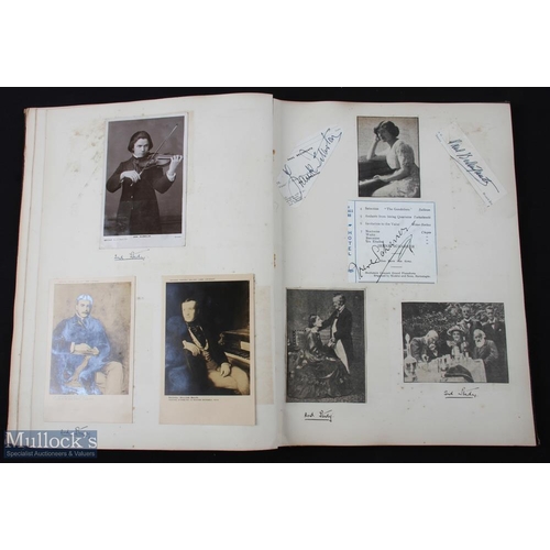 408 - Entertainment Autographs - Classical Musical Scrapbook of postcards - some Signed 14 double sided pa... 