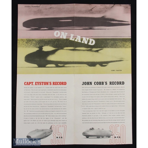 540 - Ephemera - Land Speed Records decorative poster produced by BP Ethyl celebrating the achievements of... 