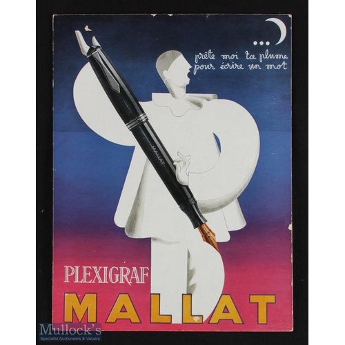 574 - Art Deco Plexigraf Mallat Shop Display Sign Advert Fountain Pen Poster 1930s impressive Art Deco adv... 