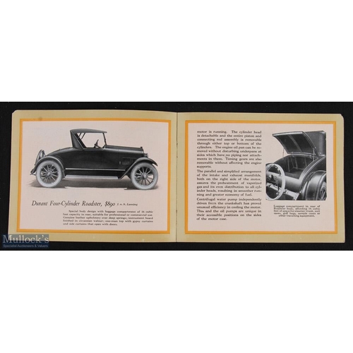 615 - Automotive - Durant 1922 An interesting 16 page sales catalogue with illustrations of 4 models and t... 