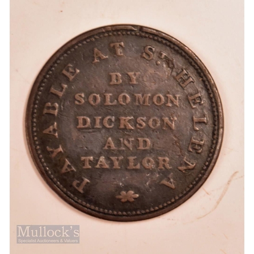 645 - St Helena Solomon Dickson & Taylor Half Penny Token c1821 28mm diameter