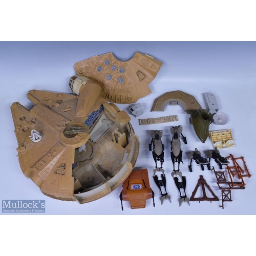 7 - c1977-1980 Star Wars Action Figures Millennium Falcon, speeders, and parts, a good selection of 60 p... 