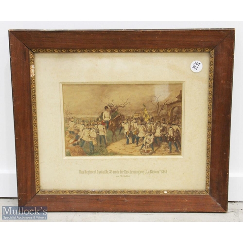 720 - 1849 Italian Revolution 30th Regiment Giulia Print by Von W Richter, hand embellished print, mount h... 