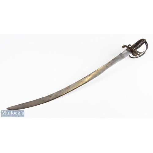 Early 20th century Indian Patiala Cavalry Sword with fitted brass guard ...