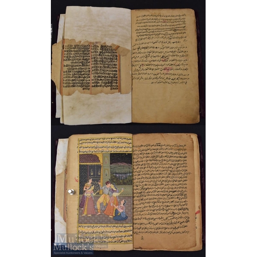 730 - India-Persia Manuscript with Miniature Paintings - a Persian manuscript with 10x Indian Miniatures p... 