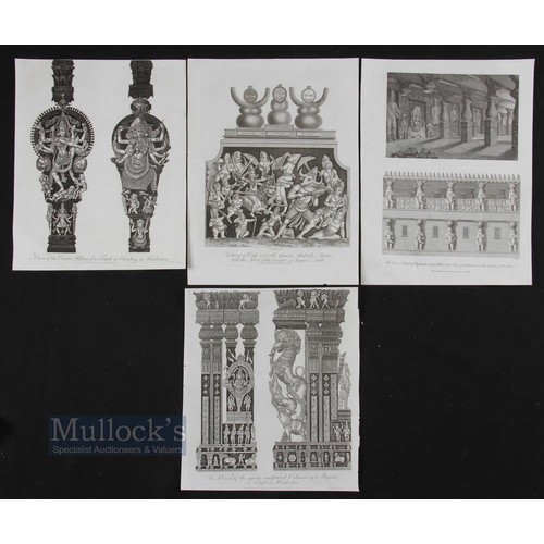 740 - India - Indian Architecture Engravings c1797-1810 J Wilkes - features different designs with notes b... 