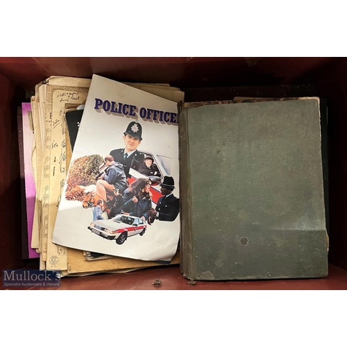 134 - 2x Metal Travel Storage Trunks - with a collection of paper ephemera books inside to include postcar... 