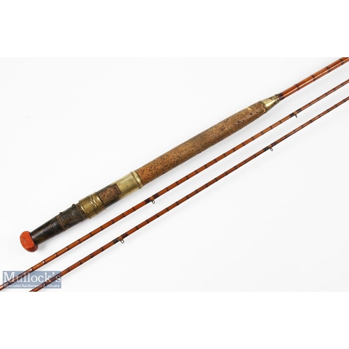 157 - A rare Hardy Alnwick split cane fly rod 11' 2pc with spare tip, No 20321 (1894), brass sliding reel ... 