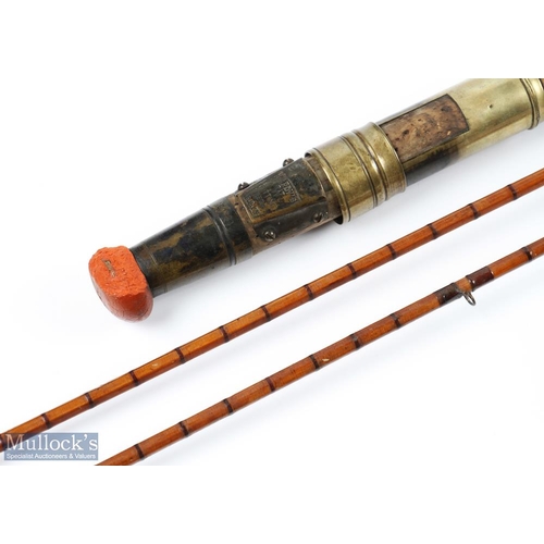 157 - A rare Hardy Alnwick split cane fly rod 11' 2pc with spare tip, No 20321 (1894), brass sliding reel ... 