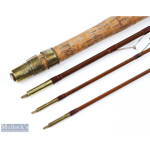 173 - An unusual rod by Edgington, London: greenheart brook fly rod, 7' 6