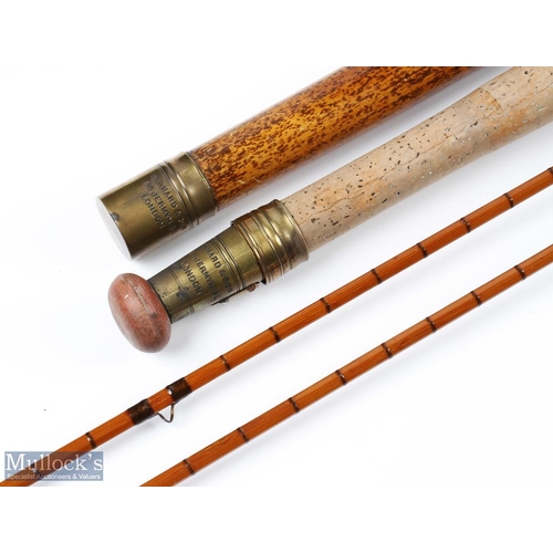 182 - J Bernard & Son, 45 Jermyn Street, London, split cane rod 10' 2pc, with spare tip, brass sliding ree... 