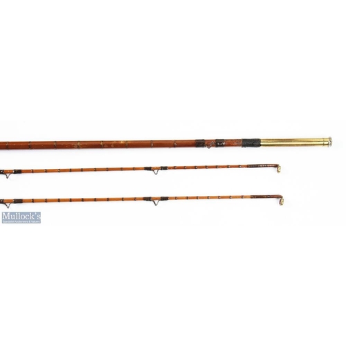 182 - J Bernard & Son, 45 Jermyn Street, London, split cane rod 10' 2pc, with spare tip, brass sliding ree... 