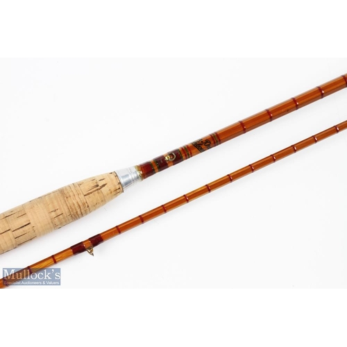 286 - Foster Bros Ashbourne split cane fly rod 8' 2pc, alloy uplocking reel seat, lined butt/tip ring, lig... 